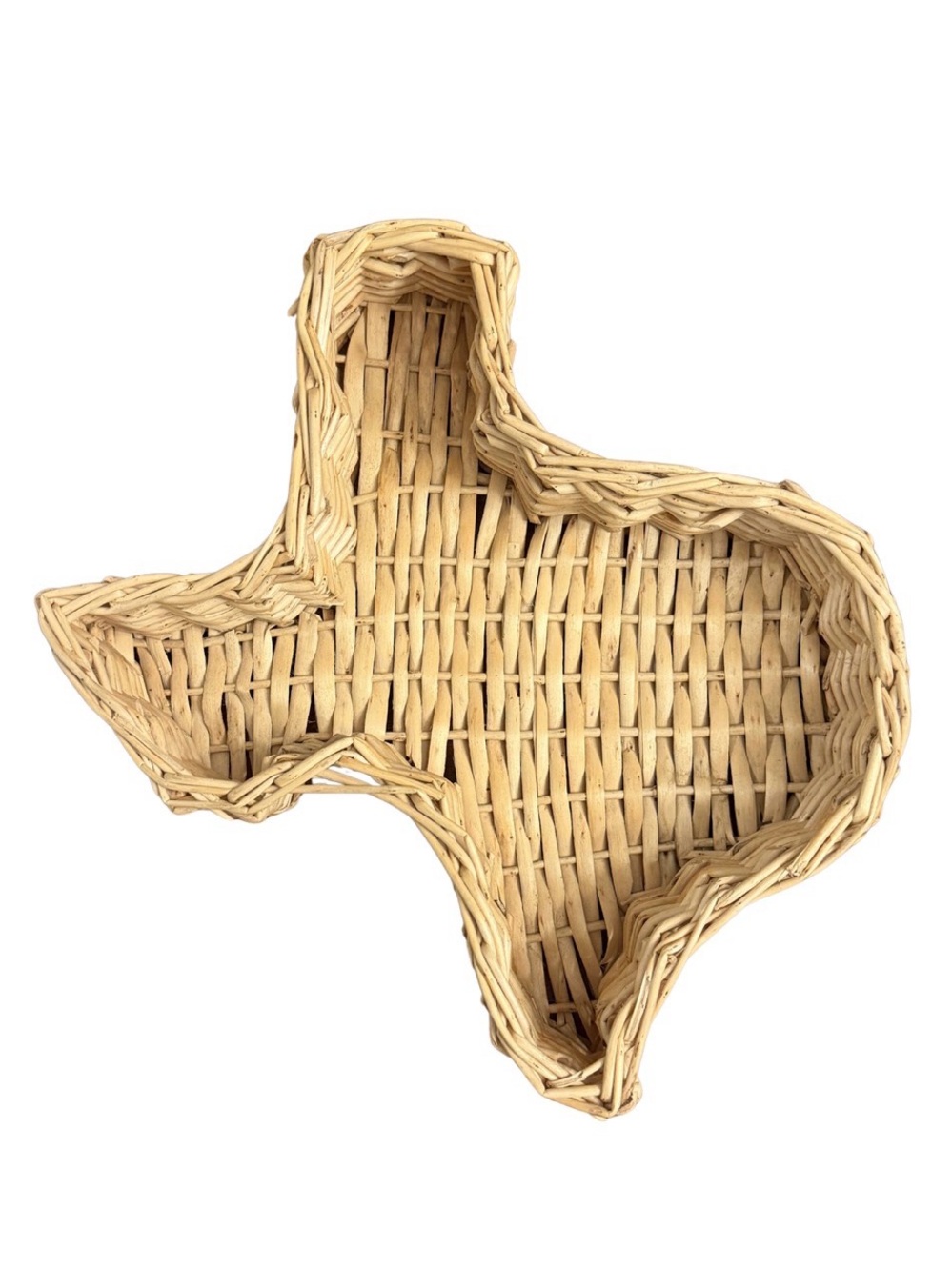 Texas-Shaped Wicker Basket Tray